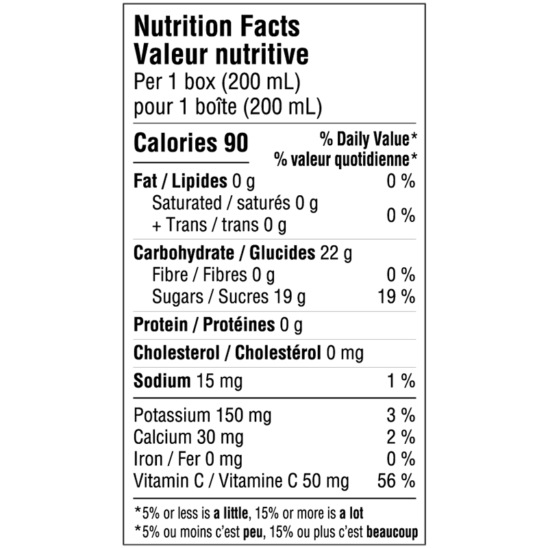Informations nutritionnelles