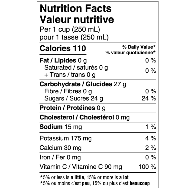 Informations nutritionnelles